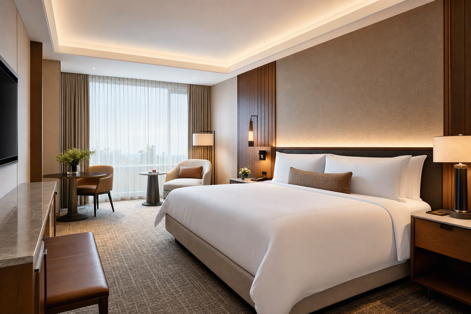 Renovated hotel guestroom